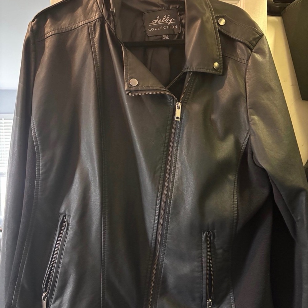 Sebby Collection Women's Black Faux Leather Moto Jacket